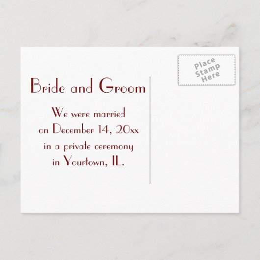 Rode bessen en vorst winter huwelijk aankondiging (Achterkant)