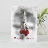 Rode bessen en vorstparen weduwingshower kaart (Staand voorkant)