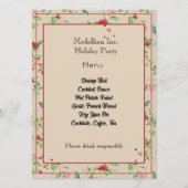 Rode bessen en winterbladschmuck op Kraft-menu-kaa Menu (Voorkant)