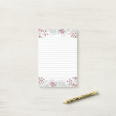 Rode bessen en zilverkleurige spar Post-It® Notes, Notes (Op bureau)