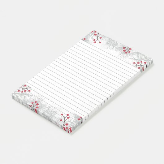 Rode bessen en zilverkleurige spar Post-It® Notes, Notes (Schuin)