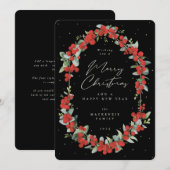 Rode Bessen + Eucalyptus Botanisch Kerstframe Feestdagenkaart (Voorkant / Achterkant)