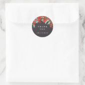 Rode bessen + Eucalyptus Kerst Dankjewel Ronde Sticker (Tas)