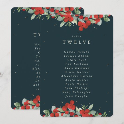 Rode bessen + Eucalyptus Tafel Aantal Zitplaatsen  (Voorkant / Achterkant)