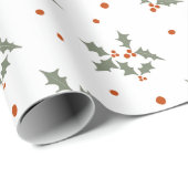 Rode bessen gebladerte Holly kerstcadeau Cadeaupapier (Rol Hoek)