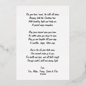 Rode bessen, gouden vrolijke kerst folie feestdagenkaart (Achterkant)