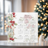 Rode bessen Groen Elegant 2026 Kalender Kaart