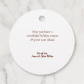 Rode bessen groen Elegante kerst Bedankjes Labels (Achterkant)