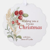 Rode bessen groen Elegante vakantie Ornament Kaart (Voorkant)