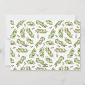 Rode bessen groen fotocollage vrolijke kerst feestdagenkaart (Achterkant)