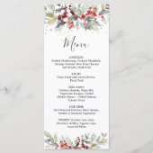 Rode bessen groen gebladerte bruiloft menu (Voorkant)