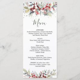 Rode bessen groen gebladerte bruiloft menu