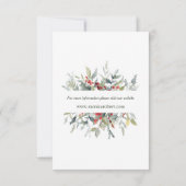 Rode bessen groen gebladerte bruiloft Save the Dat Kaart (Achterkant)