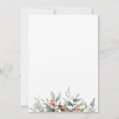 Rode bessen groen gebladerte bruiloft uitnodiging (Achterkant)