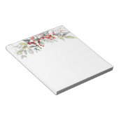 Rode bessen groen gebladerte Kerstmis / bruiloft Notitieblok (Schuin)