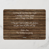 Rode bessen Groen Holly Botanisch gebladerte Goud Folie Feestdagenkaart (Achterkant)