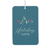 Rode bessen groen hulst blauw Kerstmis liefde foto Luchtverfrisser (Voorkant)