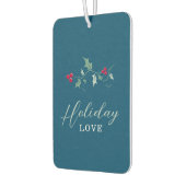 Rode bessen groen hulst blauw Kerstmis liefde foto Luchtverfrisser (Links)