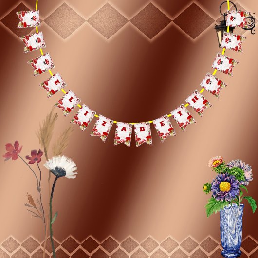 Rode bessen groen tuin paddenstoel magische padden vlaggetjes