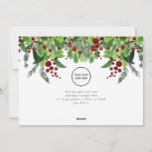 Rode Bessen Groene Bedrijfslogo Kerstmis Feestdagenkaart (Achterkant)