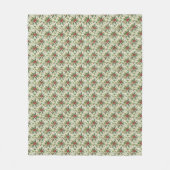 Rode Bessen Groene Bladeren Hulst Kerstmis Fleece Deken (Voorkant)