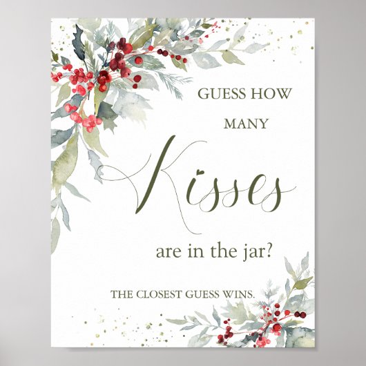 Rode Bessen Groene Hoeveel Kusjes in Pot Poster (Voorkant)