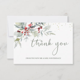 Rode Bessen Groene Loof Huwelijk Bedankt