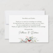 Rode Bessen Groene Loof Huwelijk Bedankt (Achterkant)