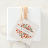 Rode bessen & herfstbladeren  botanische bedankjes labels (In situ)