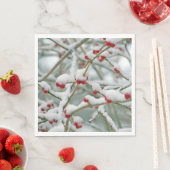 Rode bessen in de sneeuw servet (Insitu)