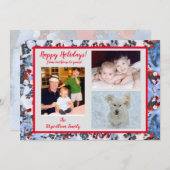 Rode bessen in sneeuw Foto Vakantie Kaart (Voorkant / Achterkant)