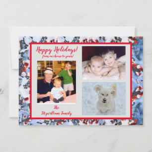 Rode bessen in sneeuw Foto Vakantie Kaart