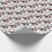 RODE BESSEN IN SNEEUW inpakpapier (Hoek)