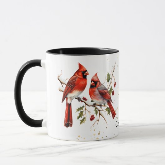 Rode bessen Kardinaal Vogels Mok (Links)