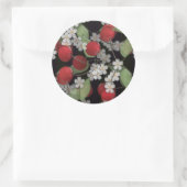 Rode bessen, kersen ronde sticker (Tas)