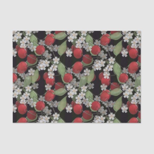 Rode bessen, kersen tissuepapier (Voorkant)