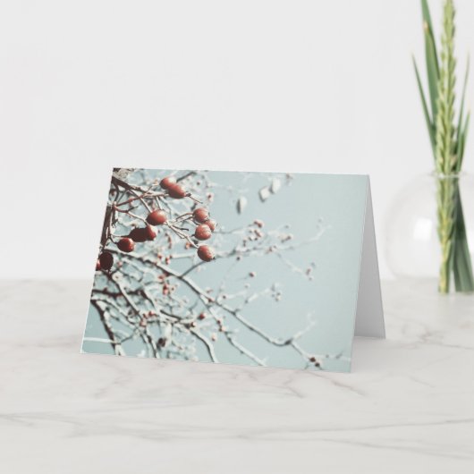 Rode bessen kerst Kaart (Voorkant)