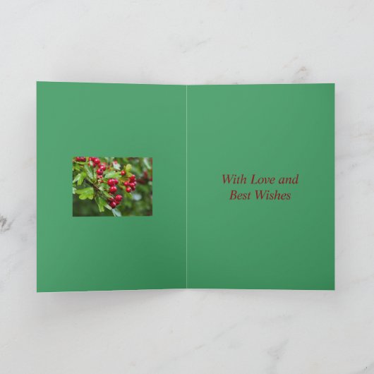 Rode bessen kerst Kaart voor Nan (Binnen)