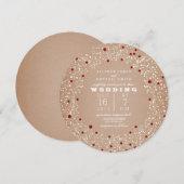 Rode bessen krans rond Kerstmis bruiloft Kaart (Voorkant / Achterkant)