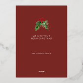 Rode bessen krans Waterverf goud Folie Feestdagenkaart (Achterkant)