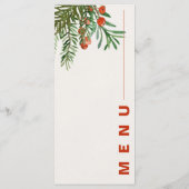 Rode bessen laat feestelijke kerst bruiloft menu (Achterkant)