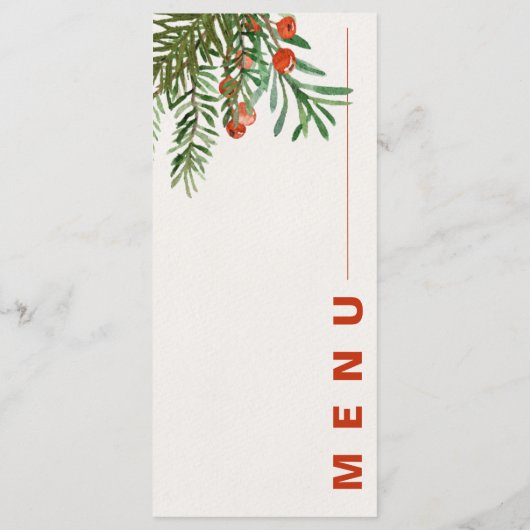 Rode bessen laat feestelijke kerst bruiloft menu (Achterkant)