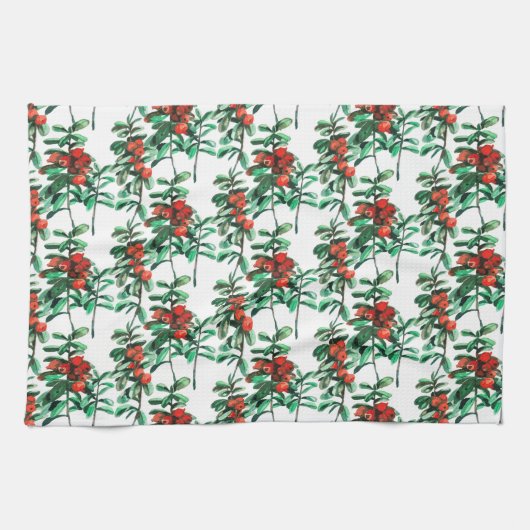 Rode bessen, lingonbessen theedoek (Horizontaal)