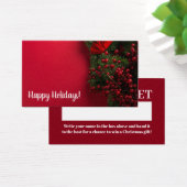 Rode bessen & maretak, Kerstmis Raffle Ticket Visitekaartje (Bureau)