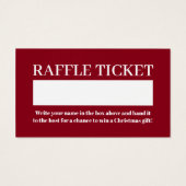 Rode bessen & maretak, Kerstmis Raffle Ticket Visitekaartje (Achterkant)
