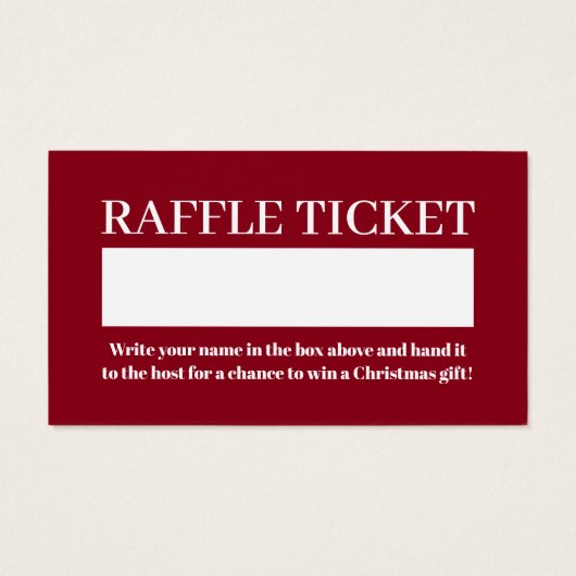 Rode bessen & maretak, Kerstmis Raffle Ticket Visitekaartje (Achterkant)