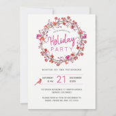 Rode bessen met kerstfeestdag in de winter kaart (Voorkant)