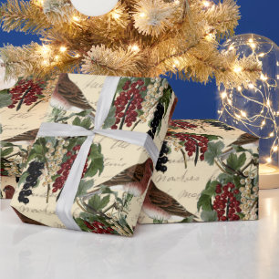  rode bessen met kerstmis cadeaupapier