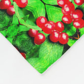 Rode bessen met regendruppels Abstract Natuur patr Fleece Deken (Hoek)