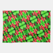 Rode bessen met regendruppels Abstract Natuur patr Theedoek (Horizontaal)